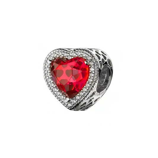 Charm Corazón Zirconia Roja