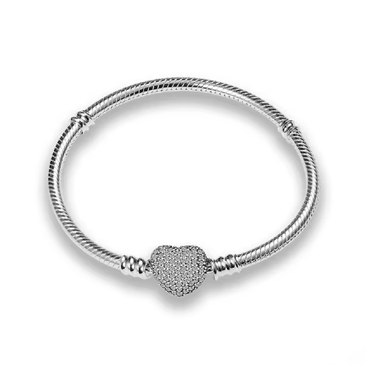 Pulsera Cla虂sica Coraz贸n con Brillos