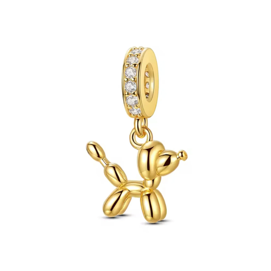 Charm Globo Perro Dorado