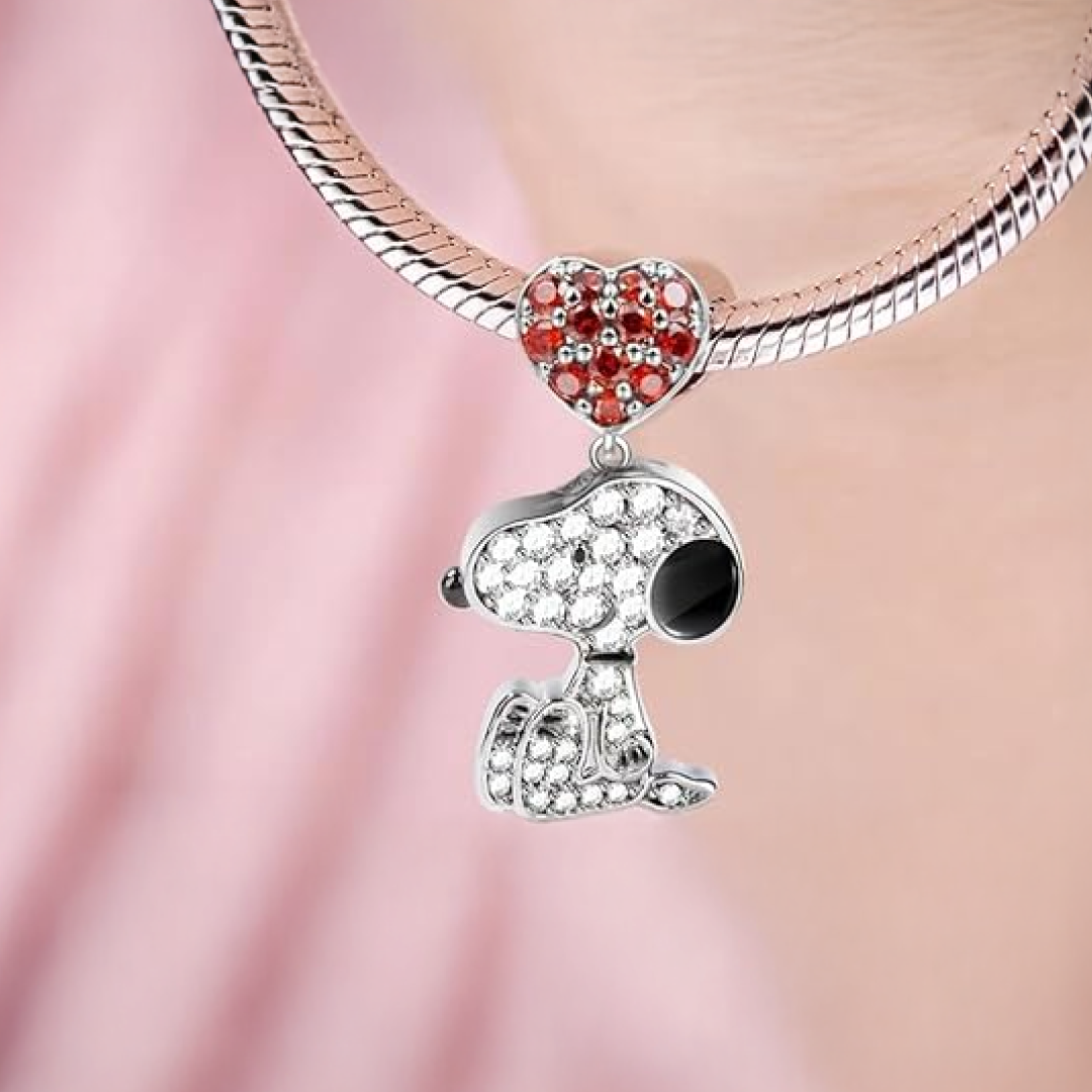 Charm Snoopy Zirconias Colgante