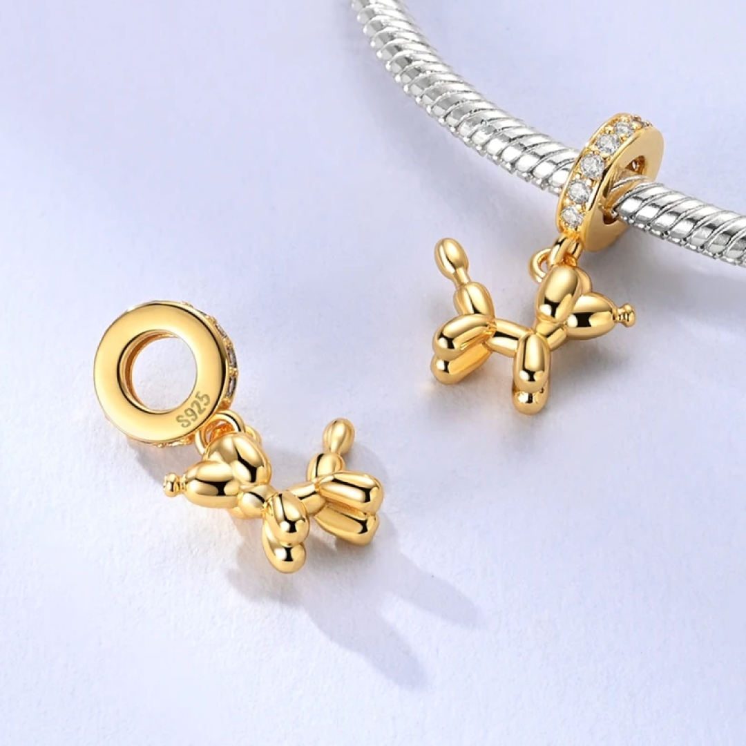 Charm Globo Perro Dorado